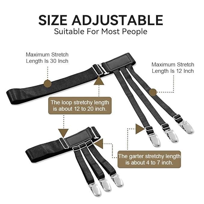 Adjustable Elastic Shirt Tucker Belt